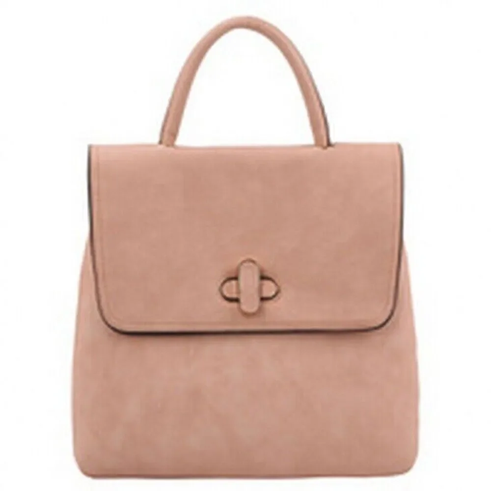 Classic Twist Lock Flap Convertible  Blush Backpack